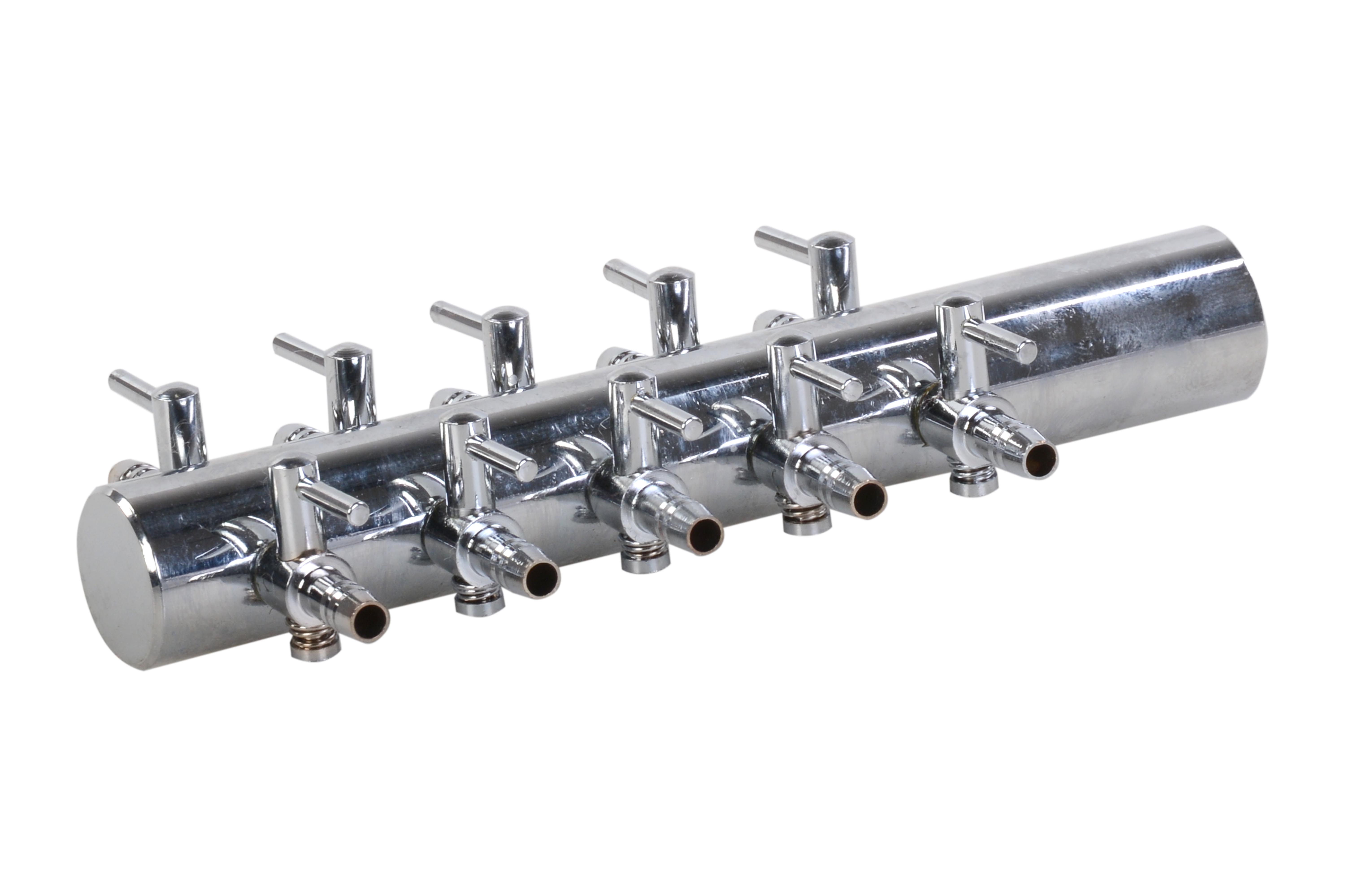 Air distributor for 4mm 10 outputs with crane brass